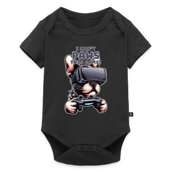Dogs, French Bulldog video game vr glasses - Baby Premium short-sleeve bodysuit - black - Front