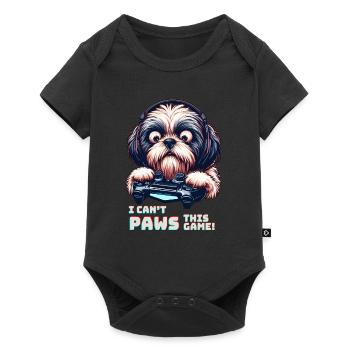Design cool pour le Shih Tzu et les jeux vidéo - Body à manches courtes Premium Bébé - noir - Devant