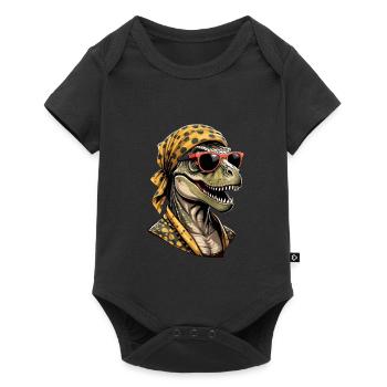 Lustige Dinosaurier Mutter Coole Dino Frau Style - Baby Premium Kurzarmbody - Schwarz - Vorne