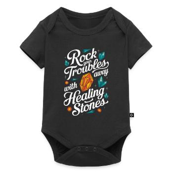 Crystal Healing Crytal Crystals and Stones - Baby Premium short-sleeve bodysuit - black - Front