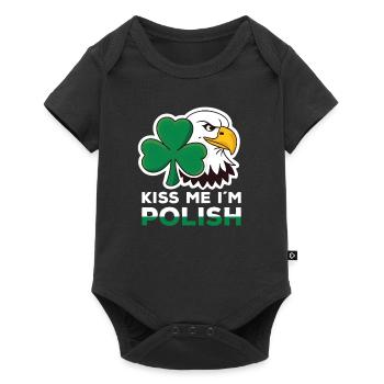 Embrasse-moi en polonais polonais Fête de la Saint-Patrick Pologne - Body à manches courtes Premium Bébé - noir - Devant