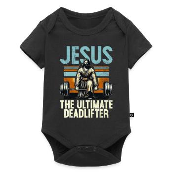 Jesus The Ultimate Deadlifter Christian Gym - Baby Premium short-sleeve bodysuit - black - Front