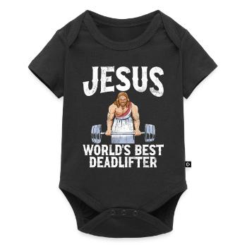 Jesus The Ultimate Deadlifter Christian Gym - Baby Premium short-sleeve bodysuit - black - Front