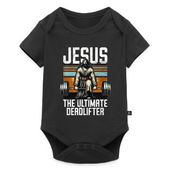 Jesus The Ultimate Deadlifter Christian Gym - Baby Premium short-sleeve bodysuit - black - Front