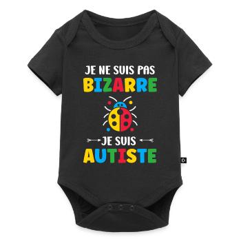 Je ne suis pas bizarre je suis autiste - Body à manches courtes Premium Bébé - noir - Devant