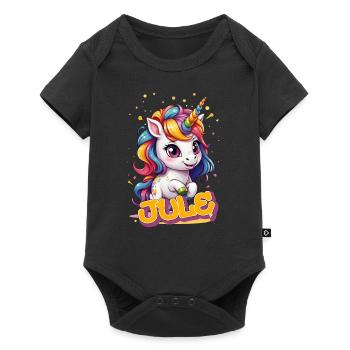 JULE - Beautiful girl name with cute unicorn - Baby Premium short-sleeve bodysuit - black - Front