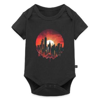 Stylish Sunset Big City Motif - Baby Premium short-sleeve bodysuit - black - Front