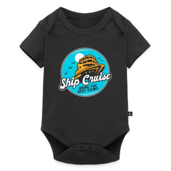Schiffskreuzfahrt Bringen Sie die besten Aussichten Kreuzfahrtschiff - Baby Premium Kurzarmbody - Schwarz - Vorne