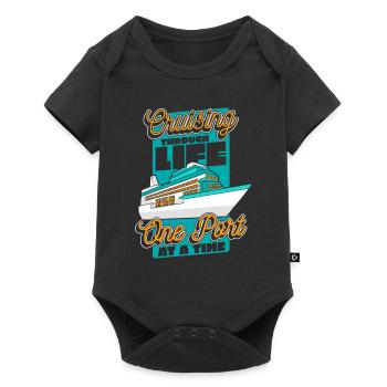 Croisière à travers la vie, un port à la fois - Body à manches courtes Premium Bébé - noir - Devant
