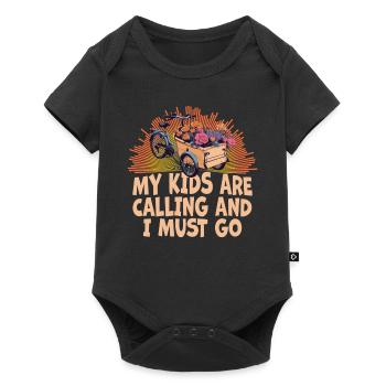 My kids call Cargo Cargobike - Baby Premium short-sleeve bodysuit - black - Front