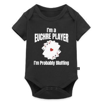 Je suis un joueur d'Euchre, je bluffe - Body à manches courtes Premium Bébé - noir - Devant