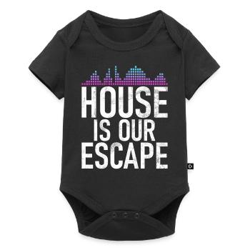 Hausmusik EDM Rave DJ Electro Deep House Lover - Baby Premium Kurzarmbody - Schwarz - Vorne