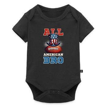 4th Of July Football All American Bro - Baby Premium short-sleeve bodysuit - black - Front