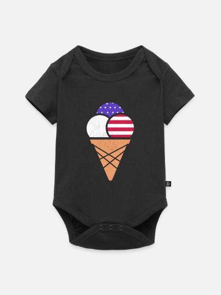 Eiscreme - Baby Premium Kurzarmbody - Schwarz