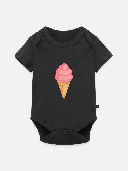 Eiscreme - Baby Premium Kurzarmbody - Schwarz