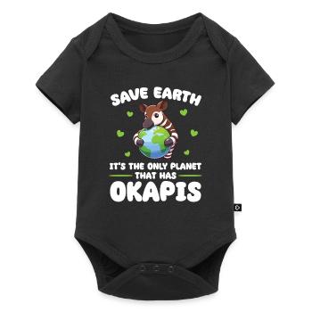 Is the only planet with Okapis Earth Day - Baby Premium short-sleeve bodysuit - black - Front