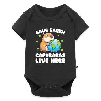 Sauvez la Terre Les Capybaras vivent ici Jour de la Terre - Body à manches courtes Premium Bébé - noir - Devant