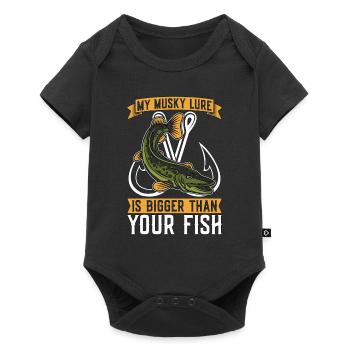 Musky Fishing My Musky Lure Is Bigger Fishing Rod - Baby Premium short-sleeve bodysuit - black - Front