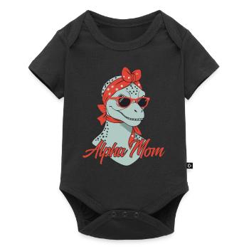Alpha Mom Funny Dinosaur Mom Cool Dinosaur - Baby Premium short-sleeve bodysuit - black - Front