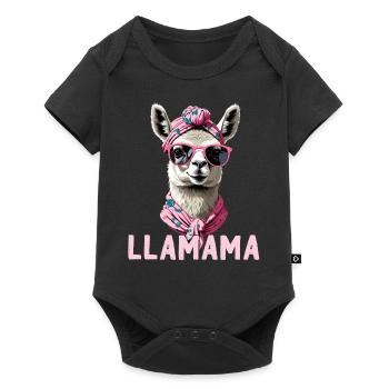 LLamama Llama Loving Mom Funny Design - Baby Premium short-sleeve bodysuit - black - Front