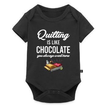 Quilting is like chocolate, you always want more - Baby Premium short-sleeve bodysuit - black - Front