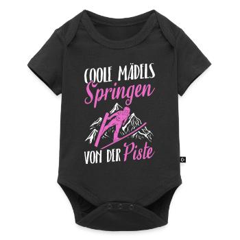 Cool filles sautant des pistes Ski Flying Ski - Body à manches courtes Premium Bébé - noir - Devant