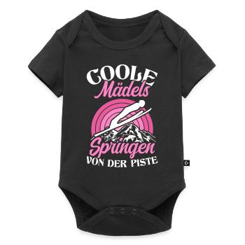 filles cool sautant des pistes sports d’hiver sk - Body à manches courtes Premium Bébé - noir - Devant