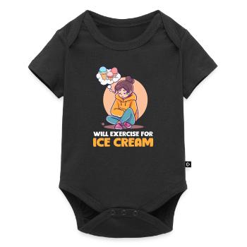 L’amateur de crème glacée fera de l’exercice pour la crème glacée - Body à manches courtes Premium Bébé - noir - Devant