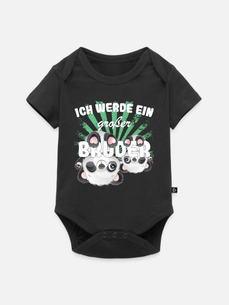 Nachwuchs Verkünden | Ich Werde Großer Bruder 2025 - Baby Premium Kurzarmbody - Schwarz