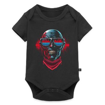 Crâne Avec Lunettes De Soleil House Musique Rave DJ - Body à manches courtes Premium Bébé - noir - Devant