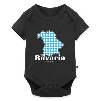Bavière, Allemagne, Contour Drapeau - Body à manches courtes Premium Bébé - noir - Devant