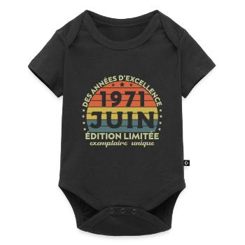 Vintage Anniversary Made in June 1971 - Baby Premium short-sleeve bodysuit - black - Front