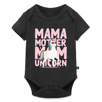 Licorne Maman Licornes Aimant Drôle Élégant - Body à manches courtes Premium Bébé - noir - Devant