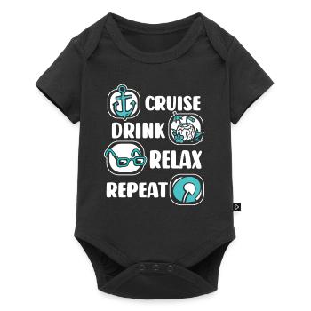 Cruise Drink Relax Repeat Cruise Ship Cruise - Baby Premium short-sleeve bodysuit - black - Front