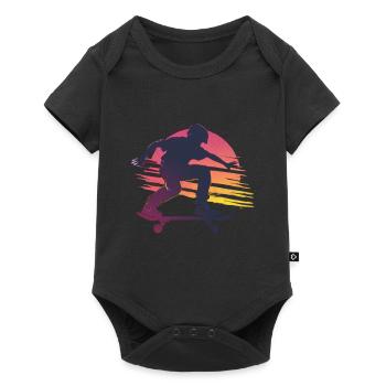 Skateboard Sunset Silhouette - Body à manches courtes Premium Bébé - noir - Devant