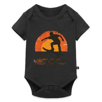 Sunset Skateboard Silhouette - Baby Premium short-sleeve bodysuit - black - Front