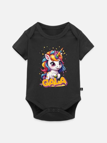 GALA - Beautiful girl name with cute unicorn - Baby Premium short-sleeve bodysuit - black