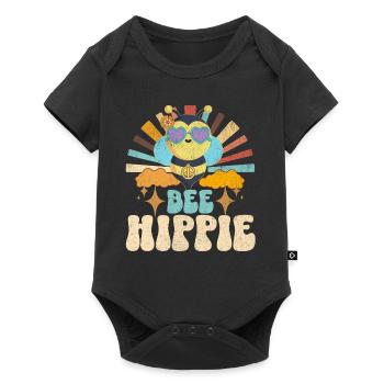 Bee Hippie Biene Peace - Baby Premium short-sleeve bodysuit - black - Front