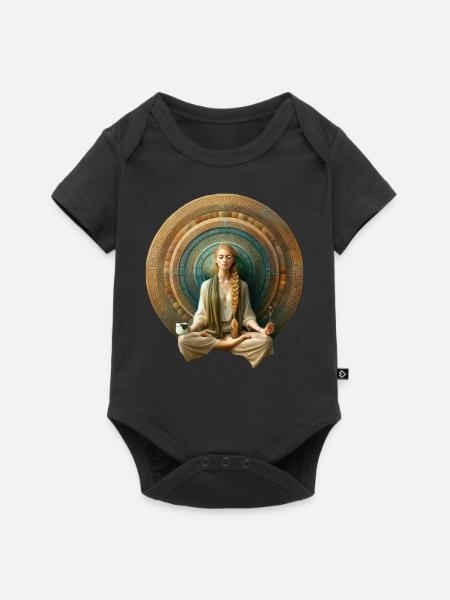 Zen-Harmonie-Mandala - Baby Premium Kurzarmbody - Schwarz