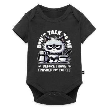 Ne me parlez pas avant que j’aie fini mon café - Body à manches courtes Premium Bébé - noir - Devant