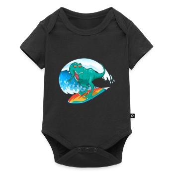 Surf Dinosaure Dino Préhistorique - Body à manches courtes Premium Bébé - noir - Devant