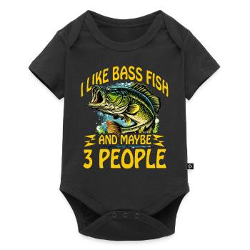 J’aime Bass Fish et peut-être 3 personnes - Body à manches courtes Premium Bébé - noir - Devant