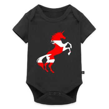 Chemise Drapeau Licorne Canada Licorne Magique Canadienne - Body à manches courtes Premium Bébé - noir - Devant