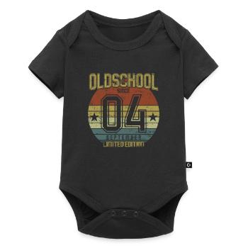 September 2004 - Geburtstag im September Oldschool - Baby Premium Kurzarmbody - Schwarz - Vorne