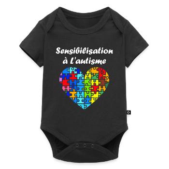 sensibilisation a l'autisme autiste - Body à manches courtes Premium Bébé - noir - Devant