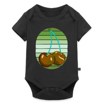 Rockabilly Retro Vintage Cherries - Baby Premium short-sleeve bodysuit - black - Front