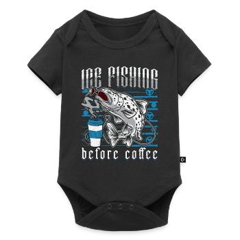 Ice Fishing Before Coffee Ice Fisher Coffee Lover - Baby Premium short-sleeve bodysuit - black - Front