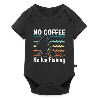 Pêcheur sur glace, Pas de café, Pas de pêcheurs, Amateur de café - Body à manches courtes Premium Bébé - noir - Devant