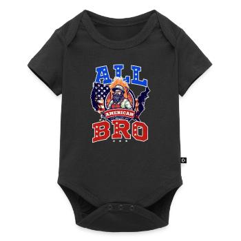 4th Of July BBQ All American Bro - Baby Premium short-sleeve bodysuit - black - Front