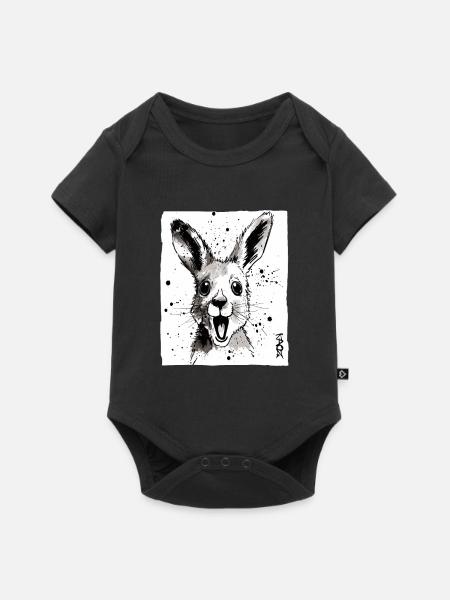 Tinte und Känguru - Baby Premium Kurzarmbody - Schwarz
